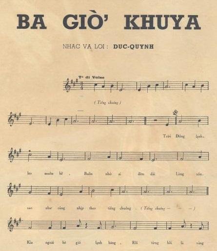 Sheet nhạc Ba Giờ Khuya